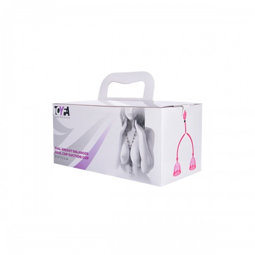 Помпа для груди, двойная, TOYFA, ABS пластик, розовый, 24 см