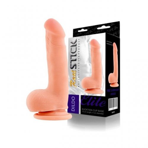 Реалистичный фаллоимитатор TOYFA RealStick Elite DILDO, TPR, телесный, 18,5 см