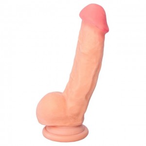 Реалистичный фаллоимитатор TOYFA RealStick Elite DILDO, TPR, телесный, 20 см с мошонкой
