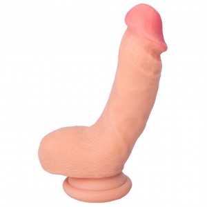 Реалистичный фаллоимитатор TOYFA RealStick Elite DILDO, TPR, телесный, 18,5 см с мошонкой