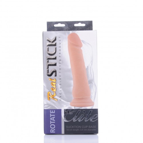Ротатор TOYFA RealStick Elite на присоске, телесный, SoftSkin, 7 режимов вращения, 18 см