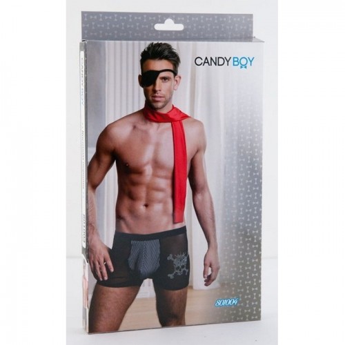 Костюм пирата Candy Boy (трусы, шарф, повязка на глаз), черно-красный, OS