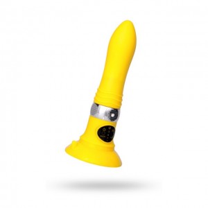 Нереалистичный вибратор Sexus Funny Five, ABS пластик, Желтый, 18,5 см