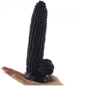 Черный фаллоимитатор Кукуруза на присоске (иной угол)