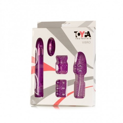 Вибратор с набором насадок TOYFA, ABS пластик, 17 см
