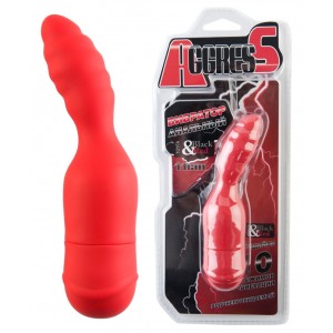 Анальный вибратор Black & Red by TOYFA, 10 режимов вибрации, водонепроницаемый, силикон, красный, 15 см, Ø 3,6 см