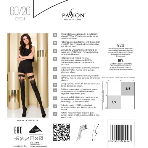 Чулки на силиконе с серым бантиком р-р 3/4 20/60 DEN ST100 