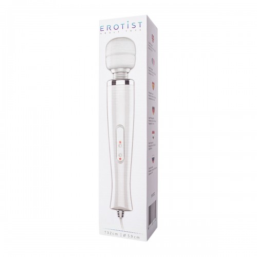 Вибромассажер Erotist Super massager, 8 режимов вибрации, силикон, белый, 32 см
