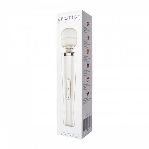 Вибромассажер Erotist Super massager, 8 режимов вибрации, беспроводной, силикон, белый, 32 см