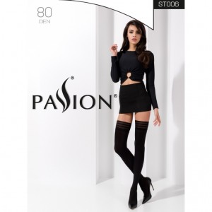 Чулки ST006 черные размер 3/4 на силиконе (иной угол)