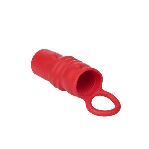 Насадка на пенис Black & Red by TOYFA, силикон, красная, 13 см (иной угол)