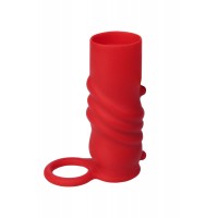 Насадка на пенис Black & Red by TOYFA, силикон, красная, 13 см