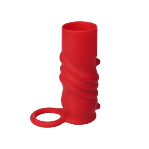 Насадка на пенис Black & Red by TOYFA, силикон, красная, 13 см