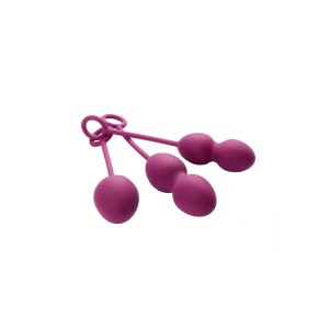 Набор анально-вагинальных шариков со смещенным центром Svakom Nova, Силикон,фиолетовый, бархатный мешочек (иной угол)