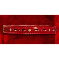Красный ошейник декоративный со стразами 