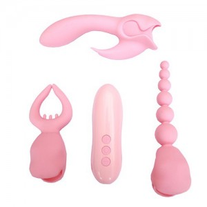 Вибростимулятор Ecstasy с насадками в комплекте (иной угол)