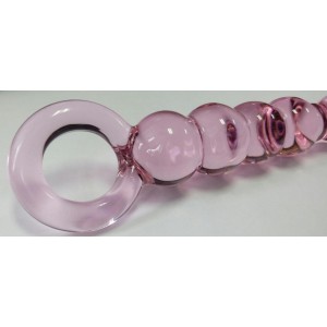 Стеклянный анальный стимулятор розовый (иной угол)