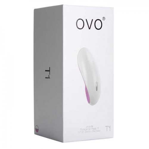 Клиторальный стимулятор Ovo T1-6  бело-розовый