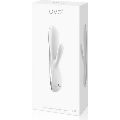 Вибратор OVO rabbit перезаряжаемый силикон, белый, 19,5 см