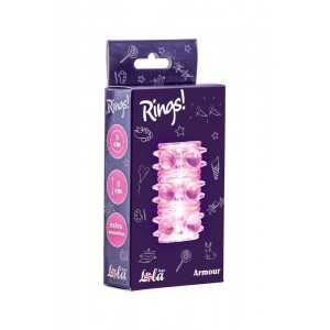 Насадка на пенис Rings Armour розовая  (иной угол)