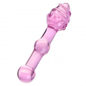 Двусторонний фаллоимитатор Sexus Glass, стекло, розовый, 17 см