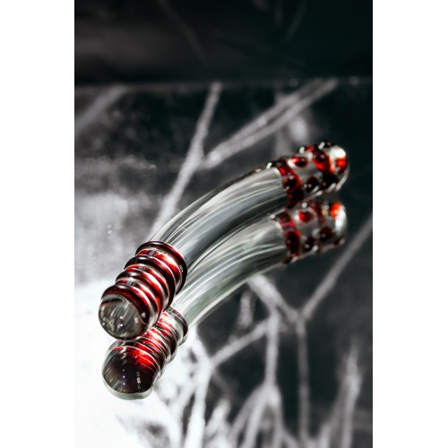 Двусторонний фаллоимитатор Sexus Glass, Стекло, Прозрачный, 18,5см