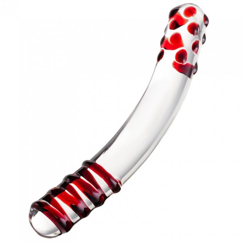Двусторонний фаллоимитатор Sexus Glass, Стекло, Прозрачный, 18,5см