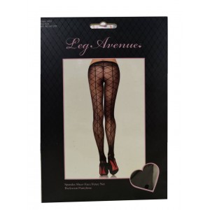 Черные колготки с геометричесим рисунком (иной угол)