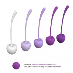 Набор вагинальных шариков S-HANDE CHERRY, cиликон, мульти-цвет, 5 шт (иной угол)