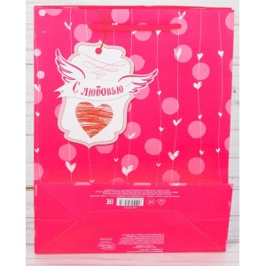 Подарочный пакет С Любовь размер ML (иной угол)