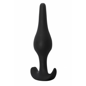Анальный стимулятор из медицинского силикона черный (иной угол)