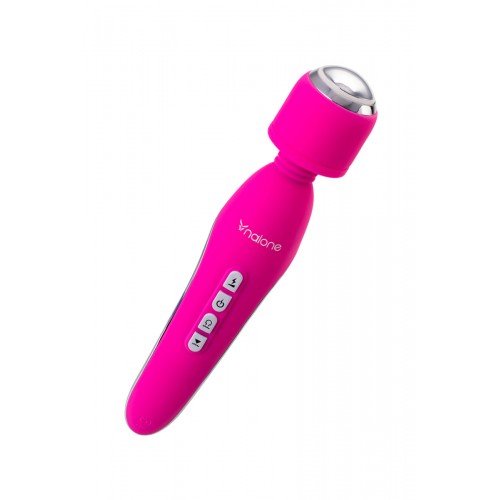 Вибратор Nalone Electro, с электростимуляцией, силиконовый, розовый, 21,5см