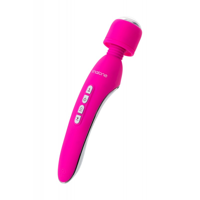 Вибратор Nalone Electro, с электростимуляцией, силиконовый, розовый, 21,5см