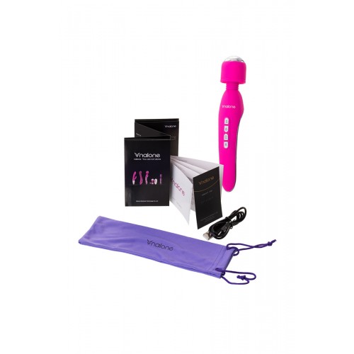 Вибратор Nalone Electro, с электростимуляцией, силиконовый, розовый, 21,5см