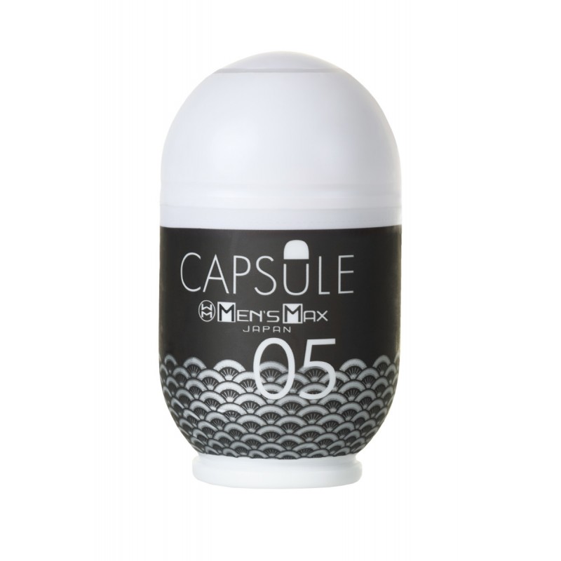 Мастурбатор нереалистичный,  CAPSULE 05, Ougi, MensMax, TPE, черный, 8 см