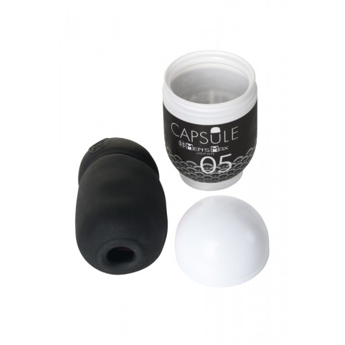Мастурбатор нереалистичный,  CAPSULE 05, Ougi, MensMax, TPE, черный, 8 см