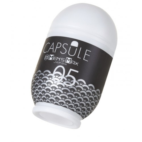 Мастурбатор нереалистичный,  CAPSULE 05, Ougi, MensMax, TPE, черный, 8 см
