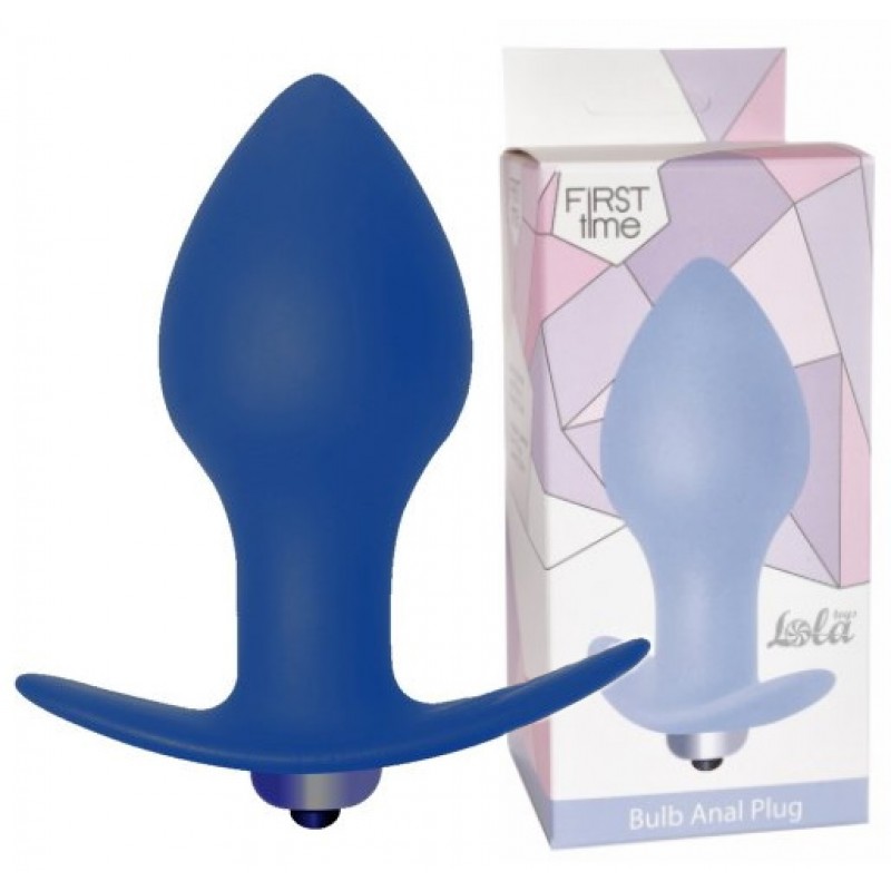 Анальная пробка с вибрацией Flash Hugo темно-синяя