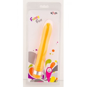 Вибратор Sexus Funny Five, ABS пластик, оранжевый, 18 см. (иной угол)