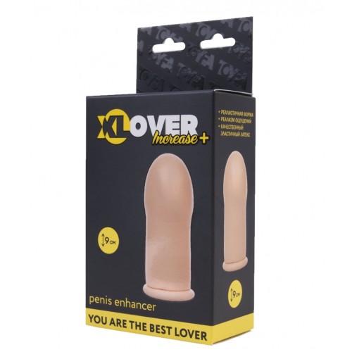 Насадка ToyFa XLover Increase+, для увеличения размера, латекс, телесный, 9 см