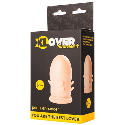 Насадка ToyFa XLover Increase+, для увеличения размера, с усиками, латекс, телесный, 6 см