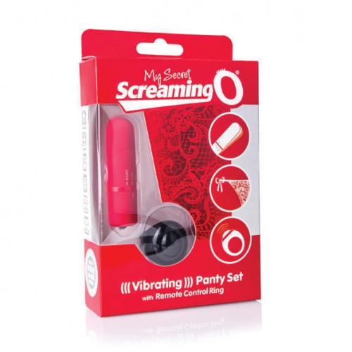 Перезаряжаемые вибротрусики с пультом-перстнем My Secret The Screaming O