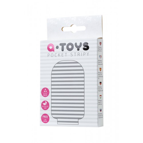 Мастурбатор TOYFA A-Toys Pocket Stripy, TPR, белый, 7,8 см (растягивается до 30 см)
