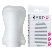Мастурбатор TOYFA A-Toys Pocket Stripy, TPR, белый, 7,8 см (растягивается до 30 см)