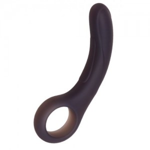 Анальная втулка Seven Creations, силикон, чёрная, 14 см. (иной угол)