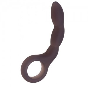 Анальная втулка Seven Creations, силикон, чёрная, 13,5 см. (иной угол)