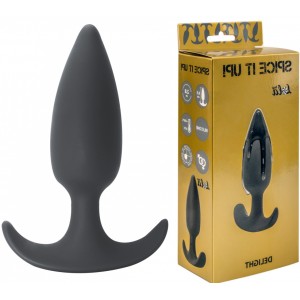 Анальная пробка со смещенным центром тяжести Spice it up Delight Dark Grey черного цвета