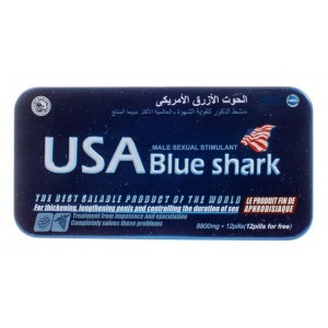 Мужская виагра Usa blue shark (акулий хрящ) 24 капсулы (иной угол)