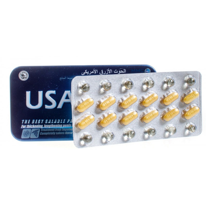 Мужская виагра Usa blue shark (акулий хрящ) 24 капсулы