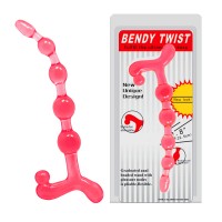 Анальная цепочка Bendy Twist красная